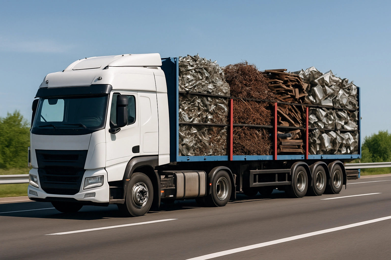 Logistics truck supporting recycling pickup