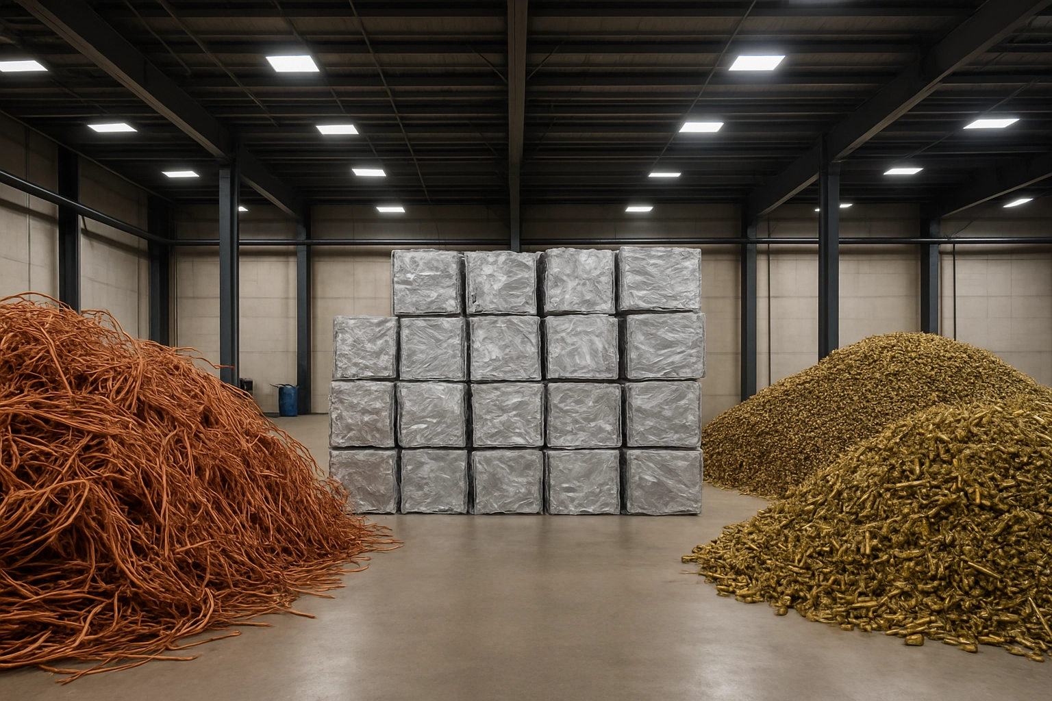 Non-ferrous metals ready for processing